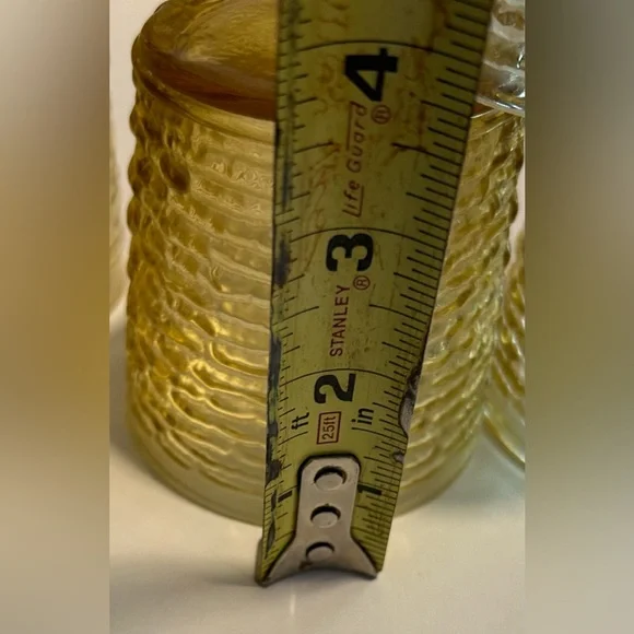 Vintage Anchor Hocking Gold Highball Tumbler 4 Piece Set With 3 Juice Glasses - Picture 10 of 10